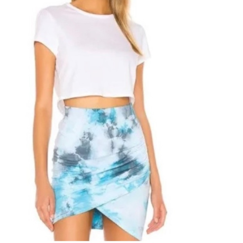 MICHAEL STARS BLUE TIE‎ DYE MINI SKIRT
